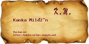 Kanka Milán névjegykártya